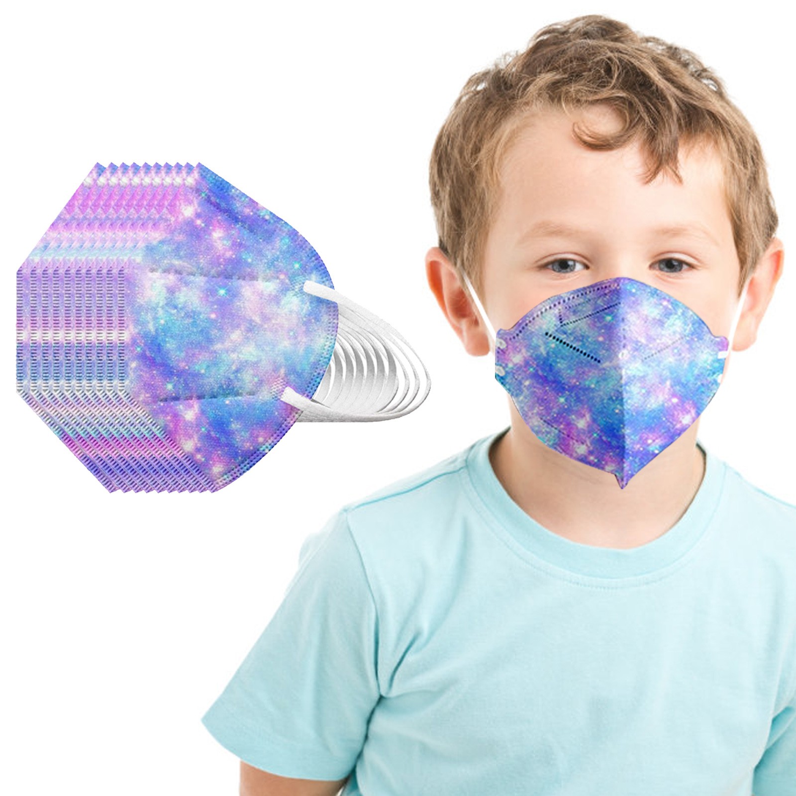 Kids Face Mask - Galax Baskılı Çocuklar İçin Tek Kullanımlık
